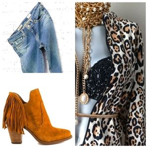 TOPSHOP Leopard Print Bomber Jacket